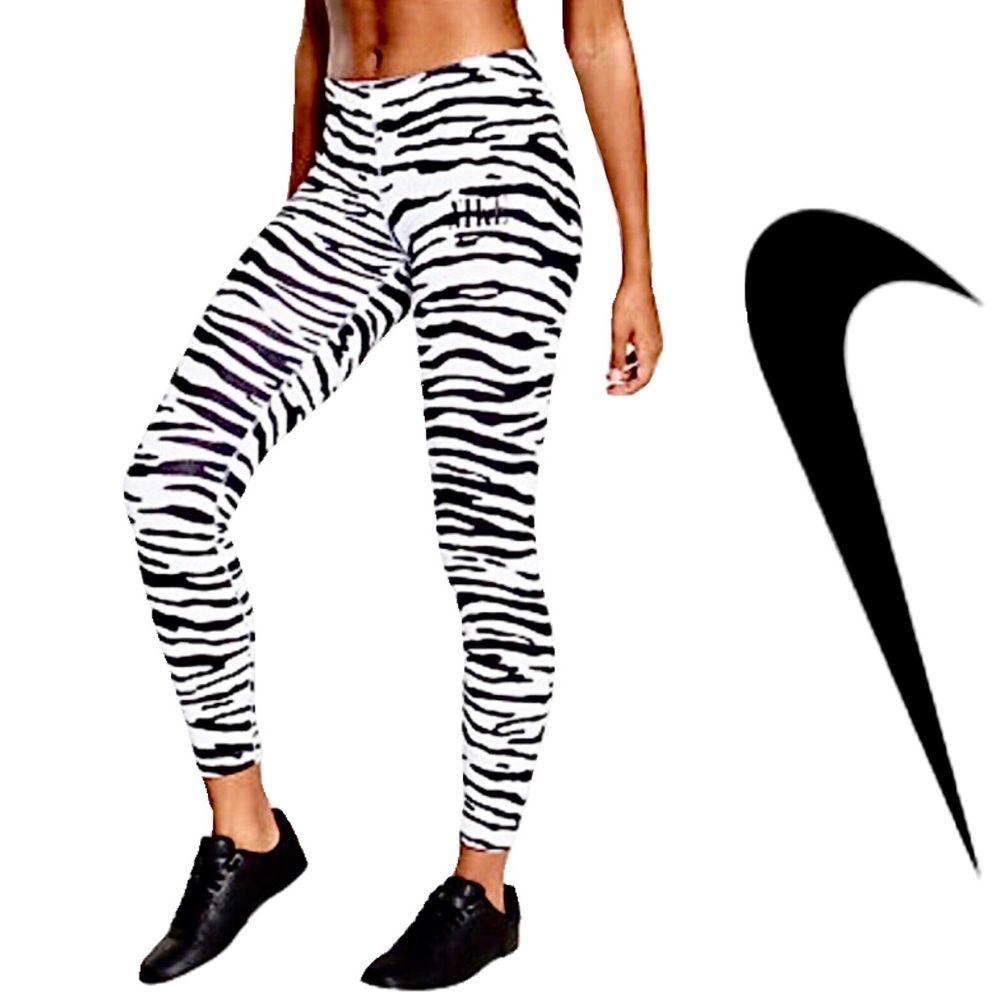 Nike No flaws Black White animal tight fit Coolant leggings tights XS XSmall